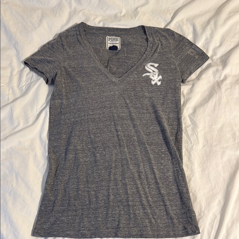 PINK Victoria's Secret Gray V-Neck Tee